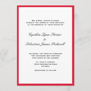 Invitation Simplement colorer la bordure rouge noir faire-par