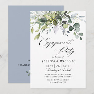 Invitation Simplement Elegant Eucalyptus ENGAGEMENT PARTI