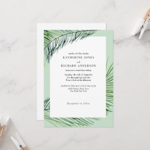 Invitation Simplement Élégant Mariage de Palmier Tropical Sau