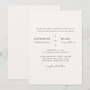 Invitation Simplement Nous Champagne Mariage Clair