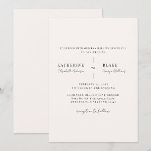 Invitation Simplement nous Mariage Champagne léger II
