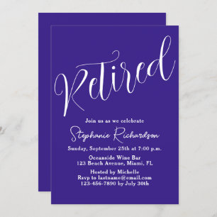 Invitation Simplement Script Moderne Dark Purple Retraite
