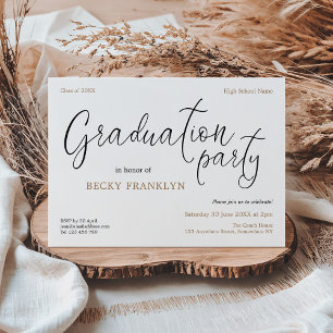 Invitation Simples Typographie informelle Gold Graduation Par