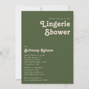 Invitation Simples vibrations rétro   Lingerie verte olive so