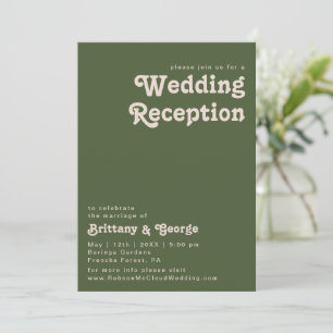 Invitation Simples vibrations rétro   Réception de mariage ve