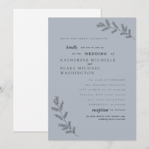 Invitation Simplicité Bleu Poussiéreux Parents Site Web Maria