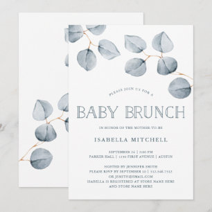 Invitation Simplicité de l'eucalyptus Brunch pour bébé