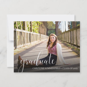 Invitation Simplicité de typographie de script Photo Graduati