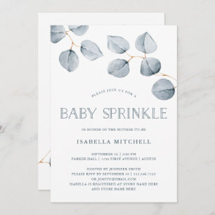 Invitation Simplicité d'Eucalyptus  Bébé saupoudré