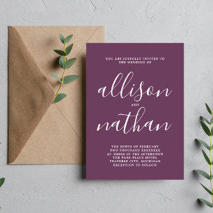 Invitation Simplicité réelle 1 script de graphique Mariage mi