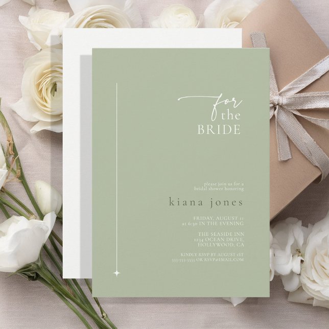 Invitation Simply Chic Fête des mariées Sage Green ID1046 (Créateur téléchargé)