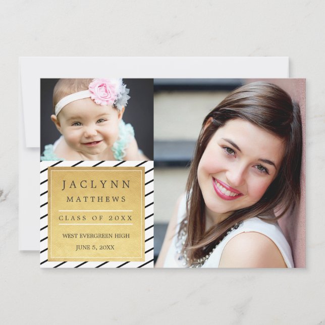 Invitation Simply Chic Photo Graduation Party (Devant)