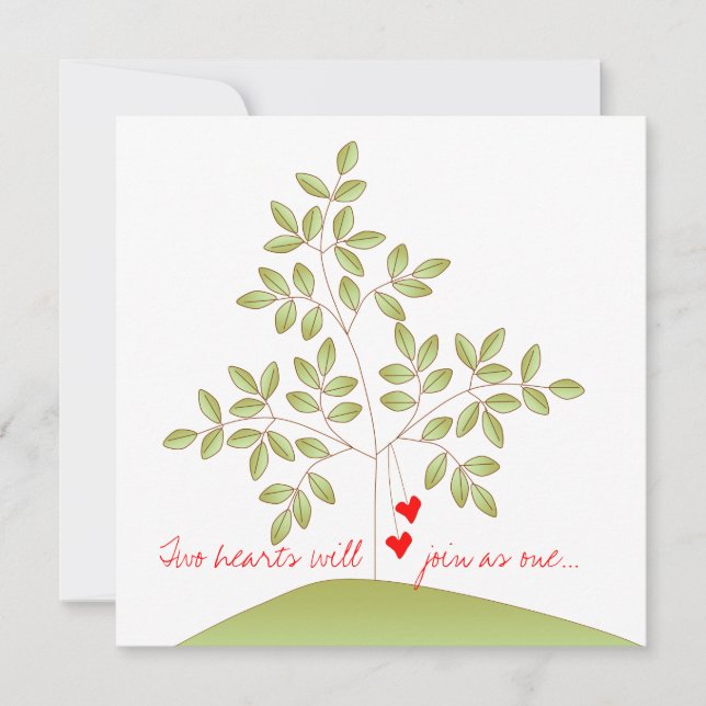 Invitation Simply Love Tree - Parti de l'engagement (Devant)