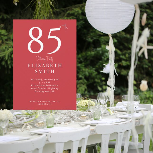 Invitation Simply Red Birday Party (Créateur téléchargé)