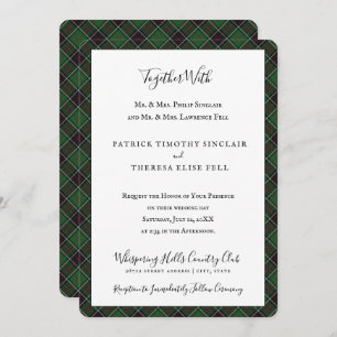 Invitation Sinclair Clan Tartan Scottish Plaid