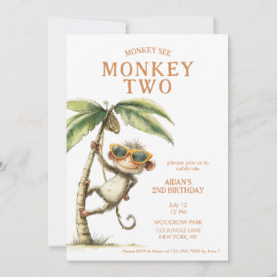 Invitation Singe Deux Deuxième Anniversaire