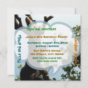 Invitation Singe et ballon, fête d'anniversaire amusante