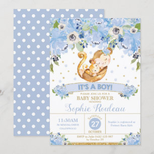 Invitation Singe maman et Baby shower singe bébé Baby Boy