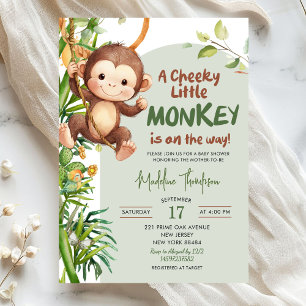 Invitation Singes verts espiègles Baby Shower