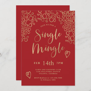 Invitation Single Mingle Valentine Party Rouge et or