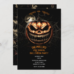Invitation Sinister Jack-O-Lantern Parti Citrouille d'Hallowe
