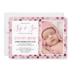 Sip and See Baby Girl Douche Photo Pink Polka Dot