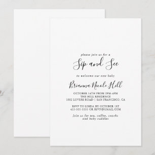 Invitation Sip minimaliste simple et voir