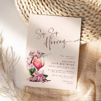 Sip Sip Hooray Anniversaire Fête Boho Mauve