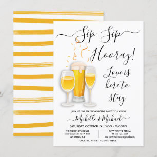 Invitation Sip Sip Hooray Cocktail Partie d'engagement