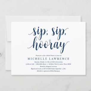 Invitation Sip, Sip, Hooray, Fête des mariées Célébration Inv