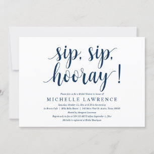 Invitation Sip, Sip, Hooray, Fête des mariées Célébration Inv