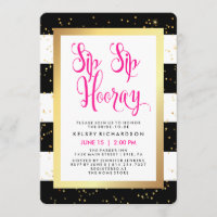 Sip Sip Hooray noir blanc et Fête des mariées or