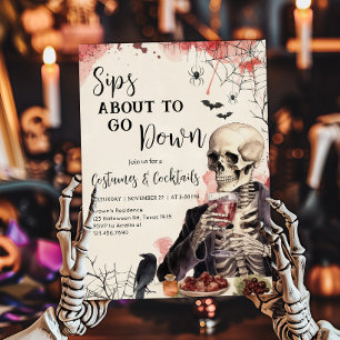 Invitation Sips sur le point de descendre Cocktail Halloween 