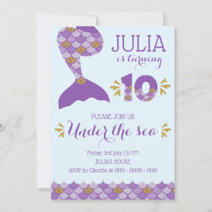 Invitation Sirène Anniversaire Sirène Numéro 10