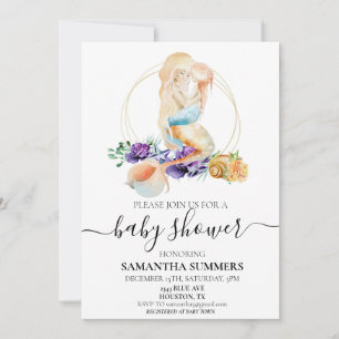 Invitation Sirène et Baby shower