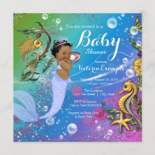 Invitation Sirène Ethnique Sous la Mer Shower de Bébé