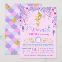 Sirène étincelante sous la mer Anniversaire