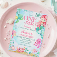 Sirène rouge colorée au-dessus de la mer 1er anniv