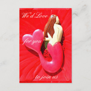 Invitation sirène rousse personnalisée