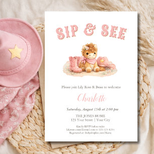 Invitation Sirote et vois petite cowgirl bébé fille de l'Oues