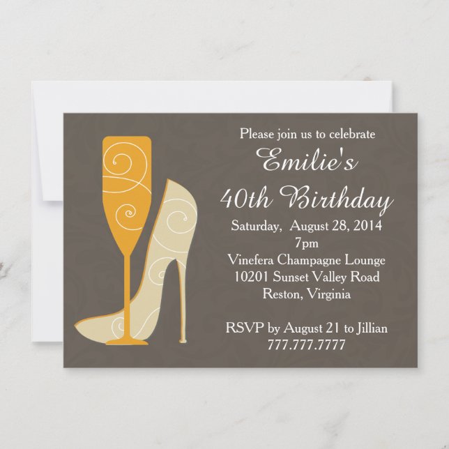 Invitation Sirotez un verre de Champagne d'Anniversaire (Devant)
