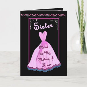 Invitation SISTER Matron d'honneur - Gown ROSE Fleurs Trim