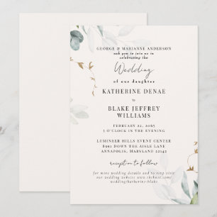 Invitation Site Web Botanique Champagne Clair Mariage