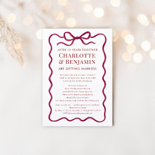 Invitation Site web de mariage au ruban romantique de Bourgog