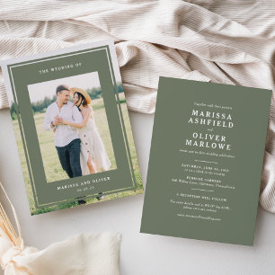 Invitation Site Web de Mariage avec Photo Encadrée Double Fac