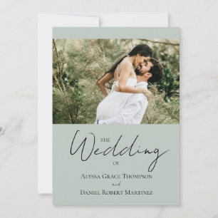 Invitation Site Web de Mariage avec Photo Personnalisée Vert