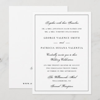 Invitation Site Web de Mariage Élégant Classique avec Code QR