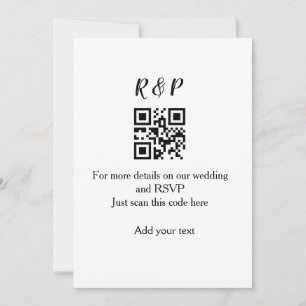 Invitation site web de mariage rsvp q r code ajouter nom text