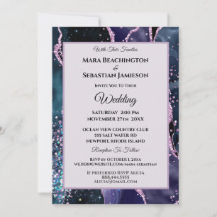 Invitation *~* Site Web RSVP - Purple AGATE Stars AR13 Mariag