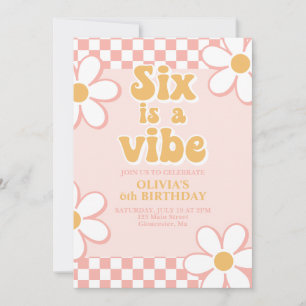 Invitation Six est une Vibe Retro Check Pink Daisy